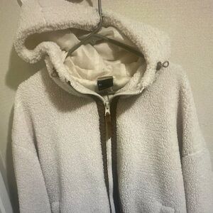 GAP Cream Sherpa Hoodie Jacket